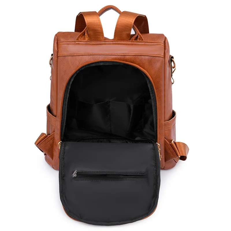 CFUN YA New Leather Women Backpack High Quality PU Female Bag Bucket Lady Shoulder Packs Big Capacity Backpacks Travel Rucksack 6