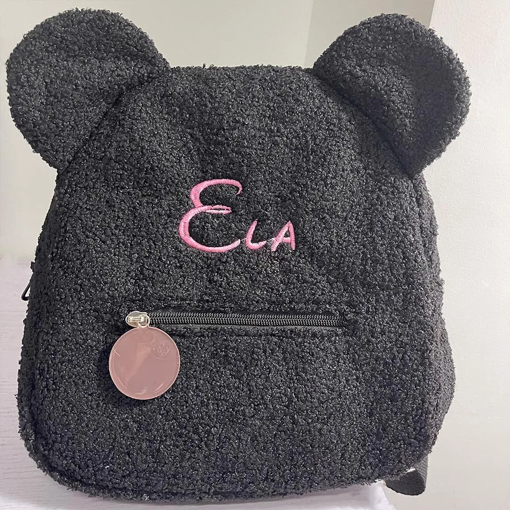 

Embroidered Any Name Teddy Bear Backpack Custom Kids Portable Travel Shopping Bag Rucksack Children's School Backpacks