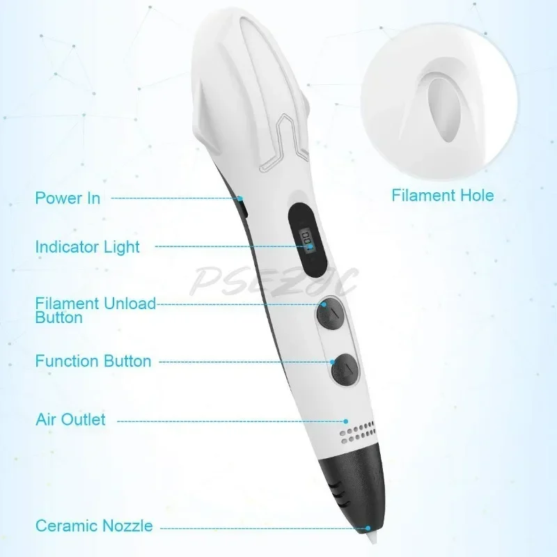 3D Printing Pen High-temperature Version Graffiti Pen Toy Birthday Gift Set Environmentally Friendly Easy To Operate