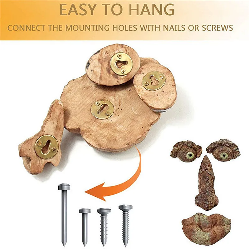 Funny Old Man Tree Face Hugger Garden Art Outdoor Tree Amusing Old Man Face Sculpture Whimsical Garden Decoration