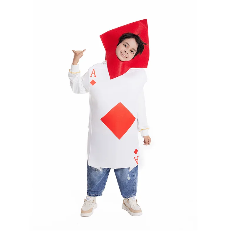 Unisex Adult Men Women Ace Of Spades Diamonds Poker Playing Card Costume Cosplay Funny Purim Halloween Party Fancy Dress Tunic
