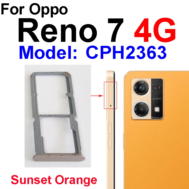For OPPO Reno 7 7SE 7Lite 7Z 4G 5G SIM Card Tray Dual SIM Card