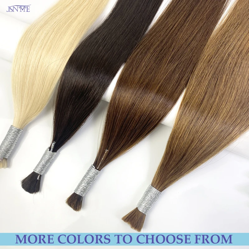 JSNME Bulk Human Hair Extensions Straight Hair Extension 50g 100g Blonde Black Brown Blonde 613 Color For Salon 14"-26" Inch human hair extensions