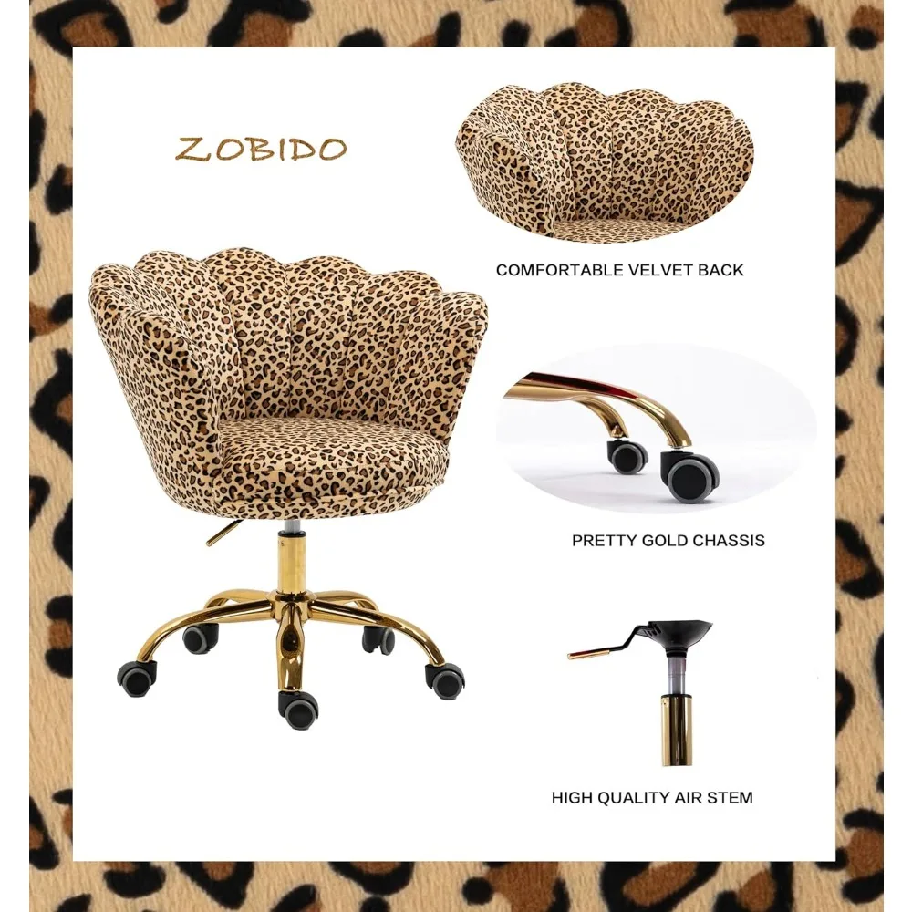 Velvet Swivel Desk Chair 4