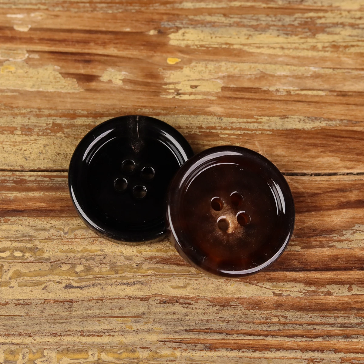 10PCS Metal Flat Buttons For Coats & Suits - 25mm Pure Black Round Sewing Buttons, Replacement Jacket Buttons