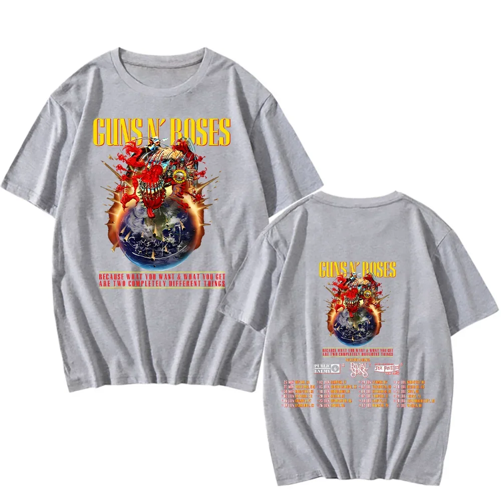 Guns N Roses 2025 Tour T-shirts Vintage Rock Band Streetwear Short Sleeve Fashion Cotton Tshirts Women Men Tees Chic Y2K Clothes 3