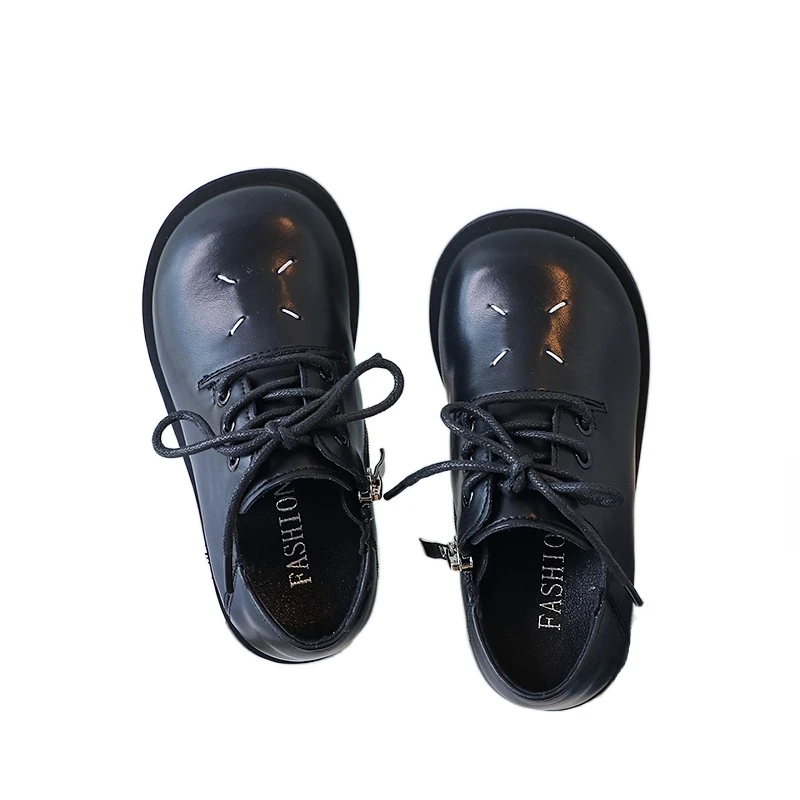 

children's Leather Shoes New Chunky Platform Retro casual Shoes Spring Autumn Derby Shoes Low Top Boy Girl Casual Flats