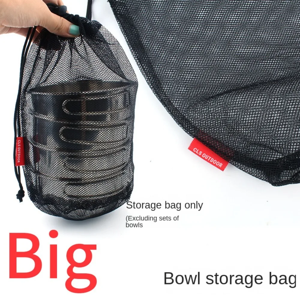1 PCS Multi Purpose Drawstring Bag Durable Cutlery Storage Mesh Pouch Portable Pot Pan Carrier Pouch