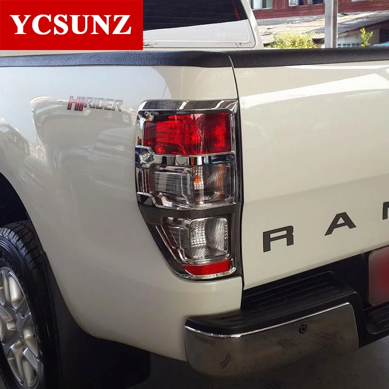 ABS Chrome Tail Lights Cover For Ford Ranger T6 T7 T8 2012 2013 2014 2015 Car Styling Rear Lamp Cover car accessories