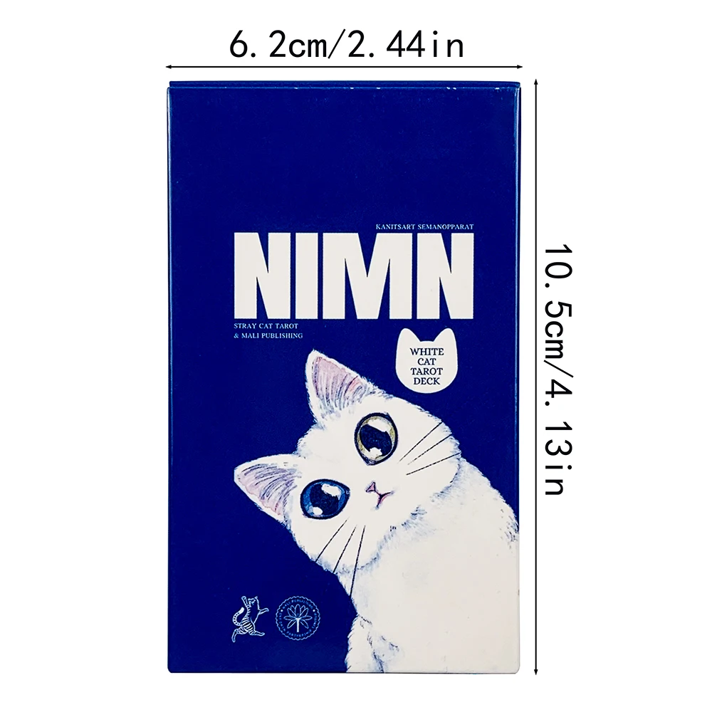 새로운 흰색 고양이 타로 카드 데크 고양이 애호가를 위한 78마리의 고양이를 주제로 한 보라드 게임, 점술, 명상 및 파티 게임에 적합합니다.