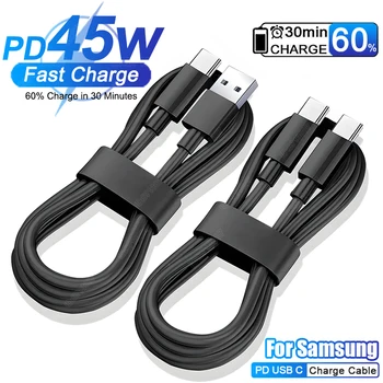 PD 45W USB Cable For Samsung Galaxy S24 S23 S22 S21 Ultra Plus A53 A54 5G Fast Charging USB C Cable Charge Date Wire Accessories