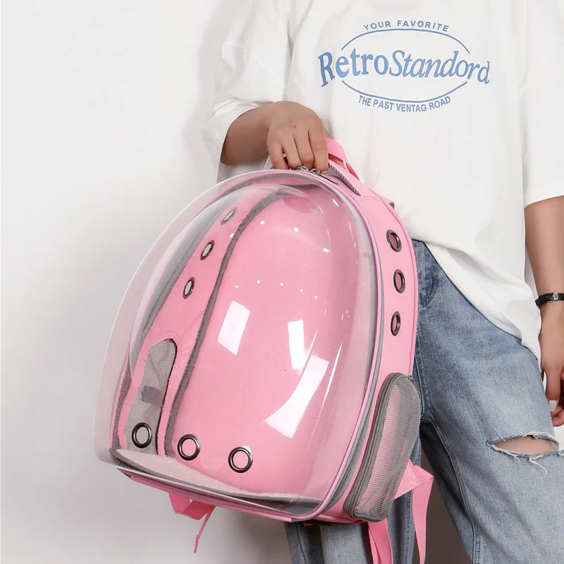 Cat bag breathable portable pet carry backpack cat and dog outdoor travel backpack transparent space style pet cat bag