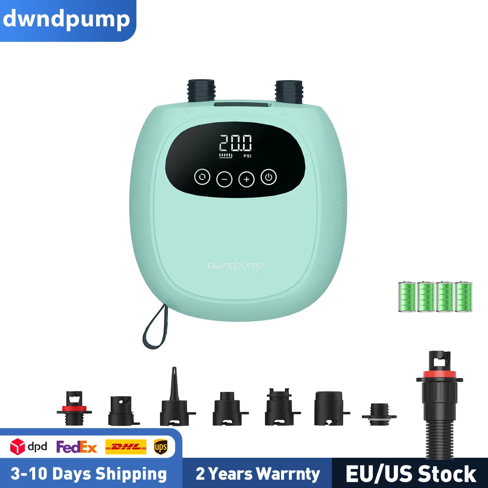 Pompe électrique paddle dwndpump avec batterie 38.48Wh - Pompe gonflage dégonflage SUP, kayak et bateau gonflable 20PSI