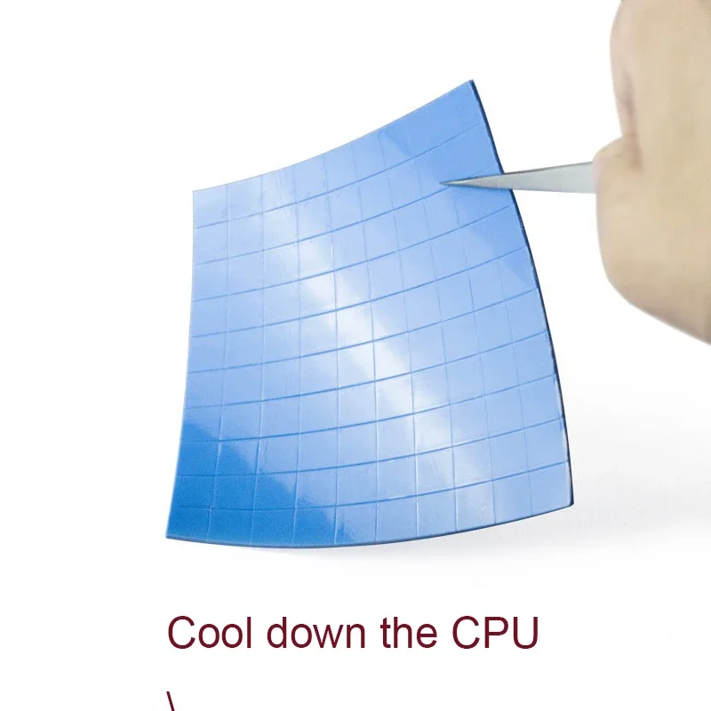 GPU CPU 방열판 냉각 전도성 실리콘 패드, 블루 서멀 패드, 10mm * 10mm * 1mm, 100 개