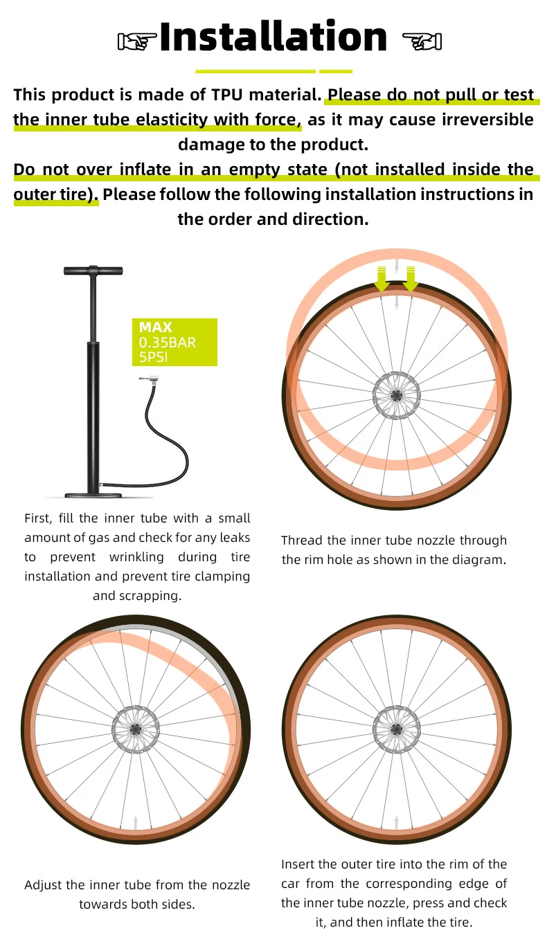 Ultralight TPU Bicycle Inner Tube