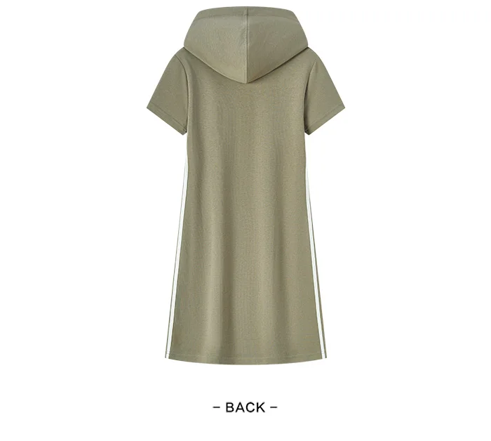 Jumpsuit For Women Letter Print And Color-Blocked Sports Style New In Summer Slim Fit Hooded Mid-Length Dress