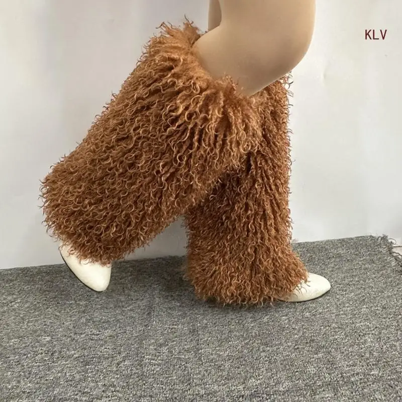 XEPST Faux Fur Fuzzy Beenwarmers Harige Laarzen Covers voor Vrouwen, 2