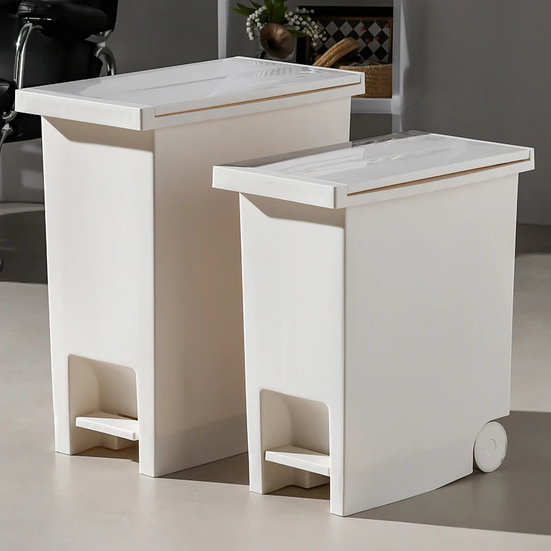 Step-On Slow-Closing Large Capacity Trash Can with Foot Pedal and Lid