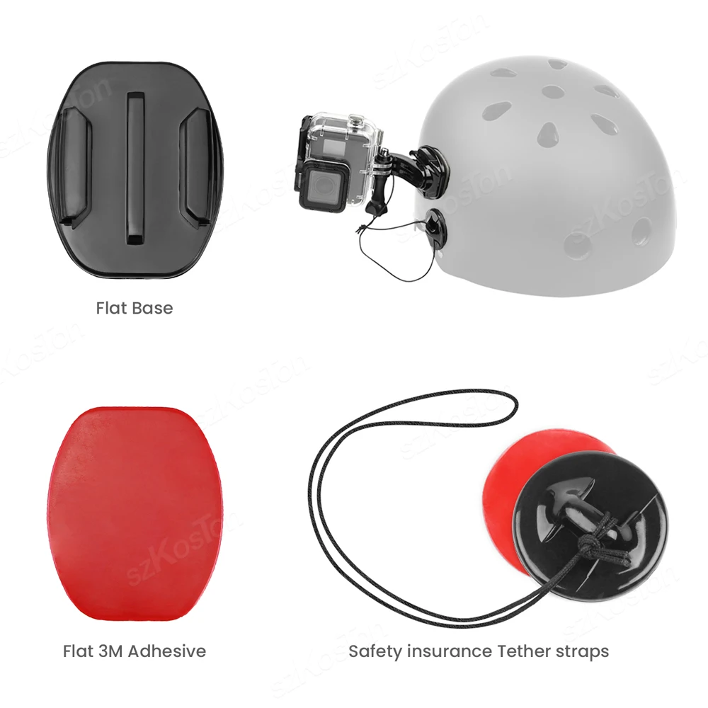 Ensemble de supports adhésifs et étuis rigides pour accessoires de caméra action