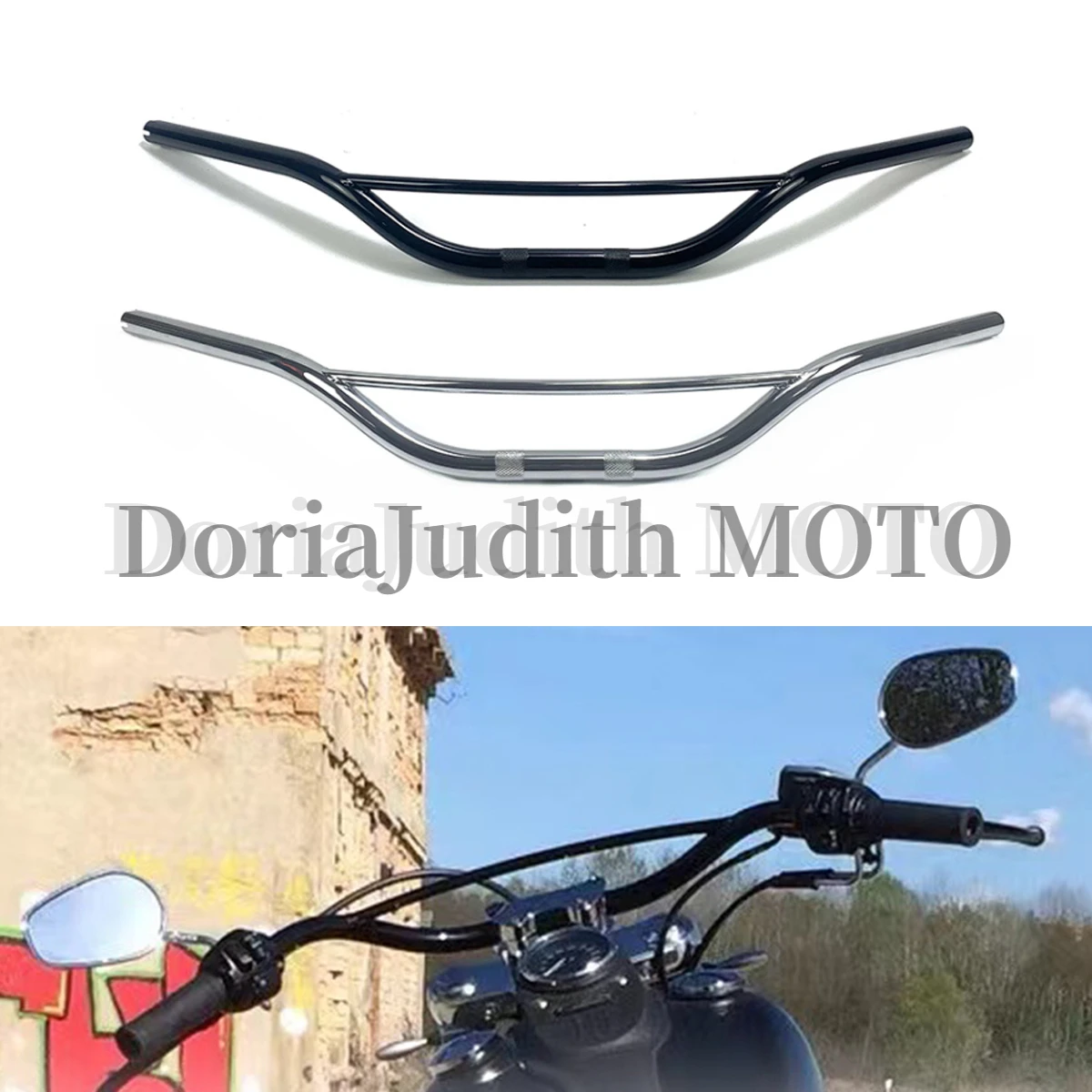 

For Harley Dyna Soft tail slim Fat Boy Breakout Street Bob 1 inch Custom handlebars Motorcycle Hollywood handlebars