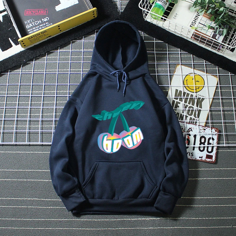 

Y2K Men's Women's Hoodies Fashion Harajuku Sweatshirts Hoodies Cartoon Boom Cherry Print Sweatshirts Streetwear Tops
