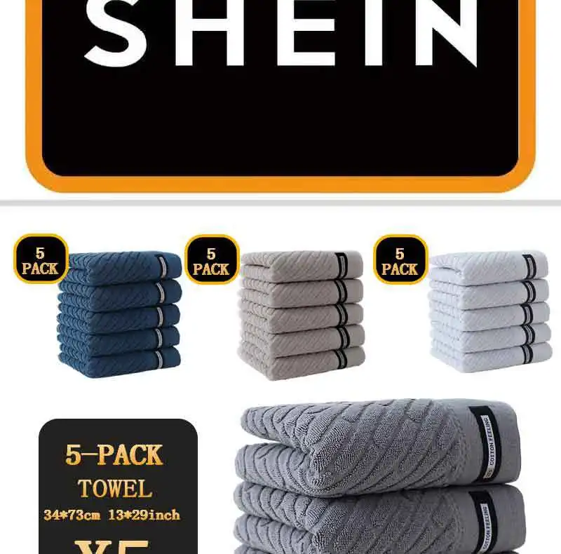 Description Picture 3 of item5-Pack Cotton Towel Set, Highly Absorbent, Soft, Skin-Friendly and Durable, Can Be Used for Home Bathroom, Face Washing, Bathing and Traveling