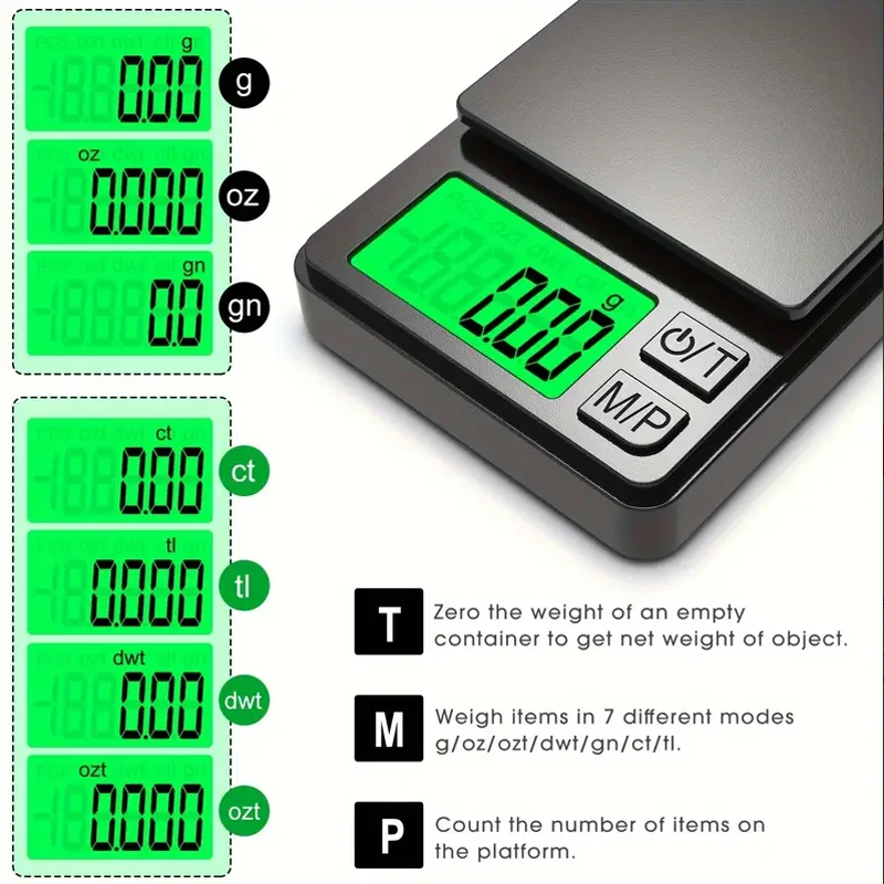 New Mini Precision Pocket Scale 1000g × 0.1g - Digital Gram, Food, Jewelry, Ounces/Grains Scale, Portable Scale