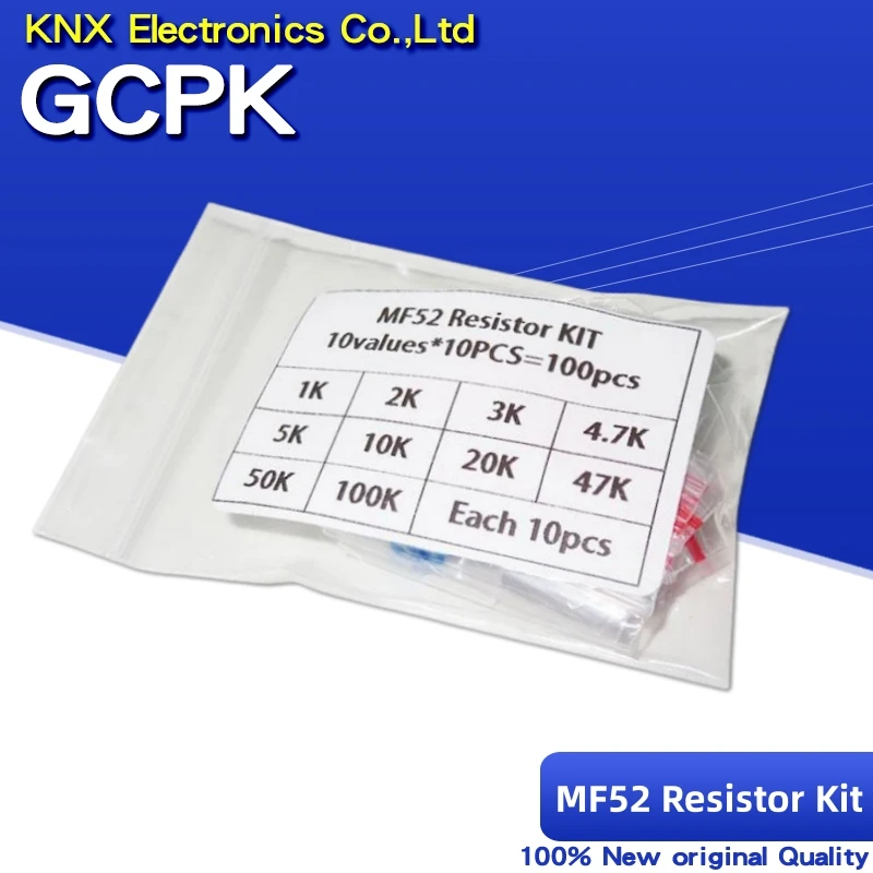 

100PCS=10value*10pcs MF52 Thermistor Resistor Kit NTC-MF52AT 1K 2K 3K 4.7K 5K 10K 20K 47K 50K 100K 5% 3950