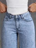Denim Wide Leg Jeans High waisted  Bow Embroidered Pocket Wide Leg Jeans Fashionable Women's Trousers Casual Style - Image 5