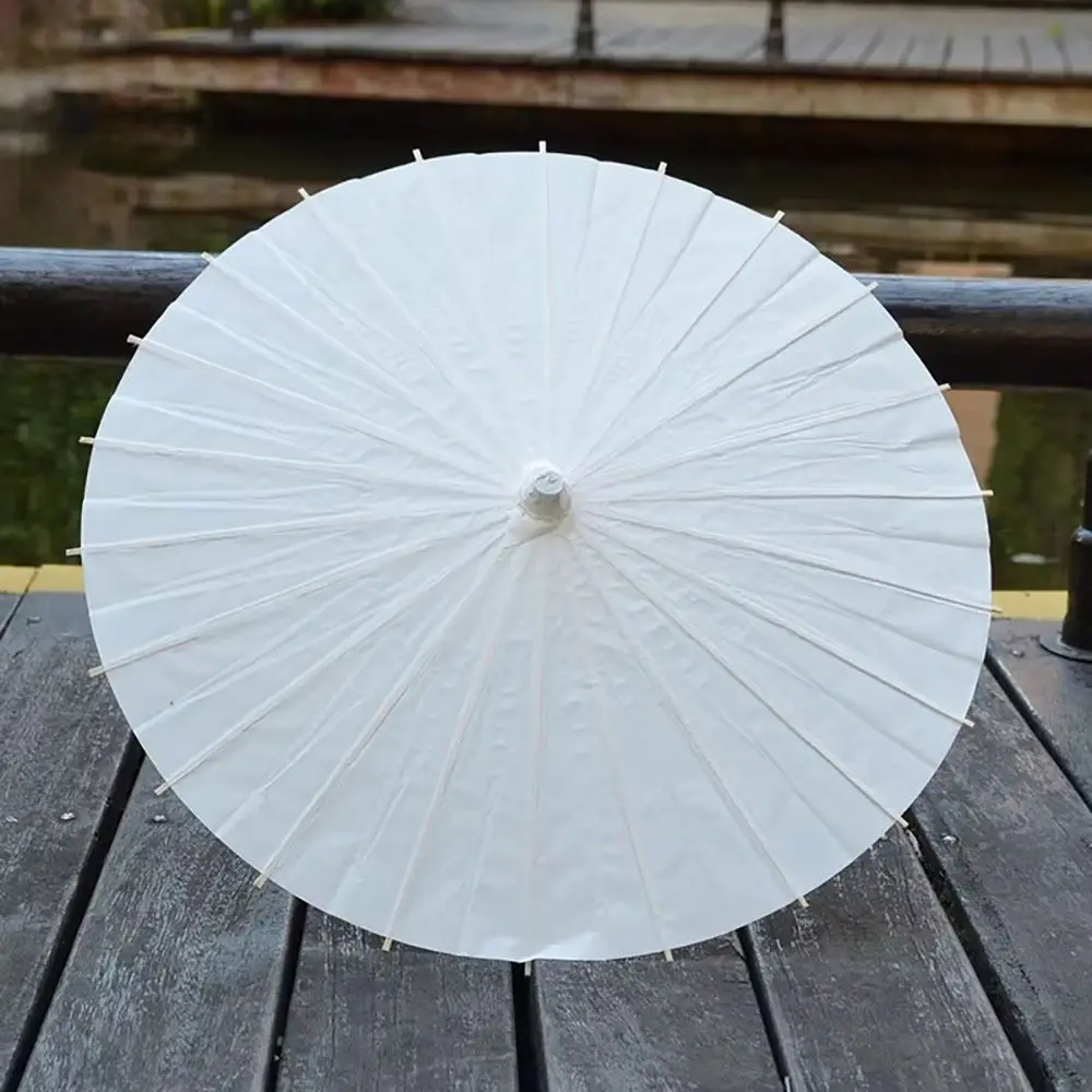 1Pcs 20/30/40/60cm Papier Regenschirm Farbige DIY Handgemachte Malerei Liefert Lange-griff leere Fotografie Prop – Detail 12
