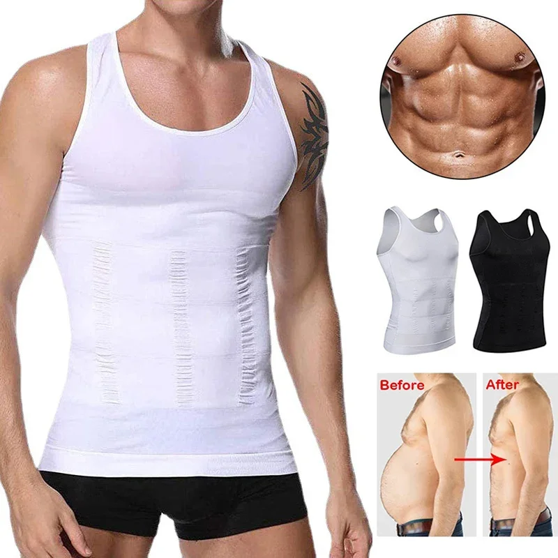 Men Slimming Elastic Body Shapewear Vest Tight Skinny Shirt Fitness Waist  Compression Control Abdomen Breathable Top Sport Vest - AliExpress