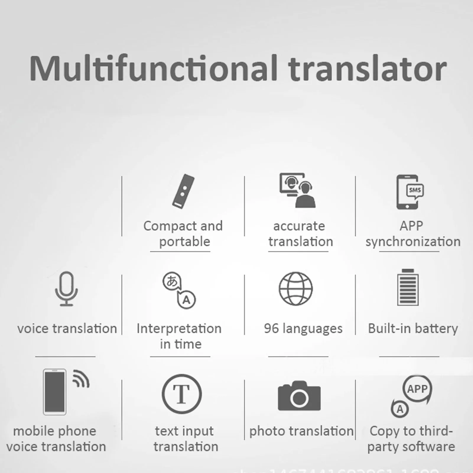 Translator Device Bluetooth 4.0 Support Recording To Text Voice Language Translator APP Synchronization Portable for Business