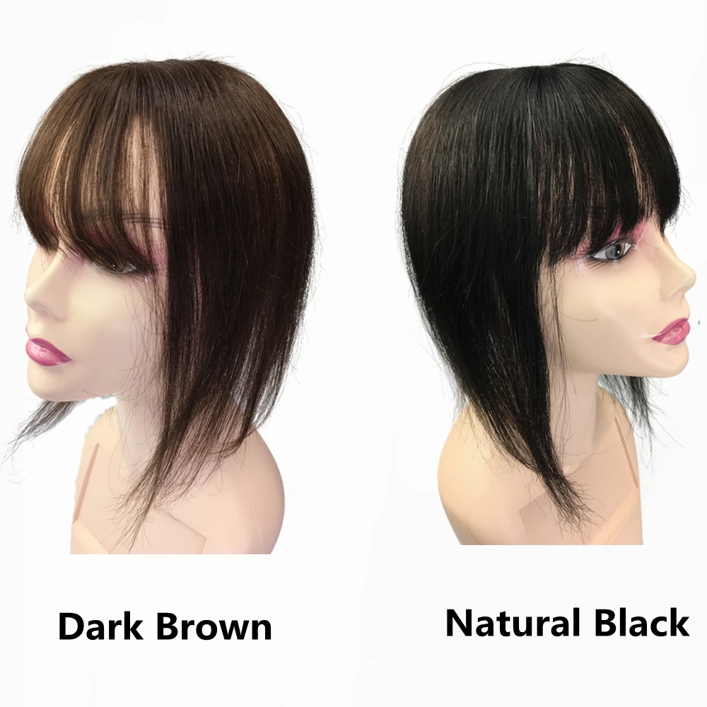 Human hair wig Human hair toppers Anemone human hair toppers clip bangs fringe hair volume Brazilian straight non-remy air bangs for loss machine