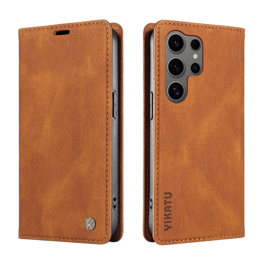 Premium Magnetic Leather Wallet Flip Cover | Elegant Protective Phone Case