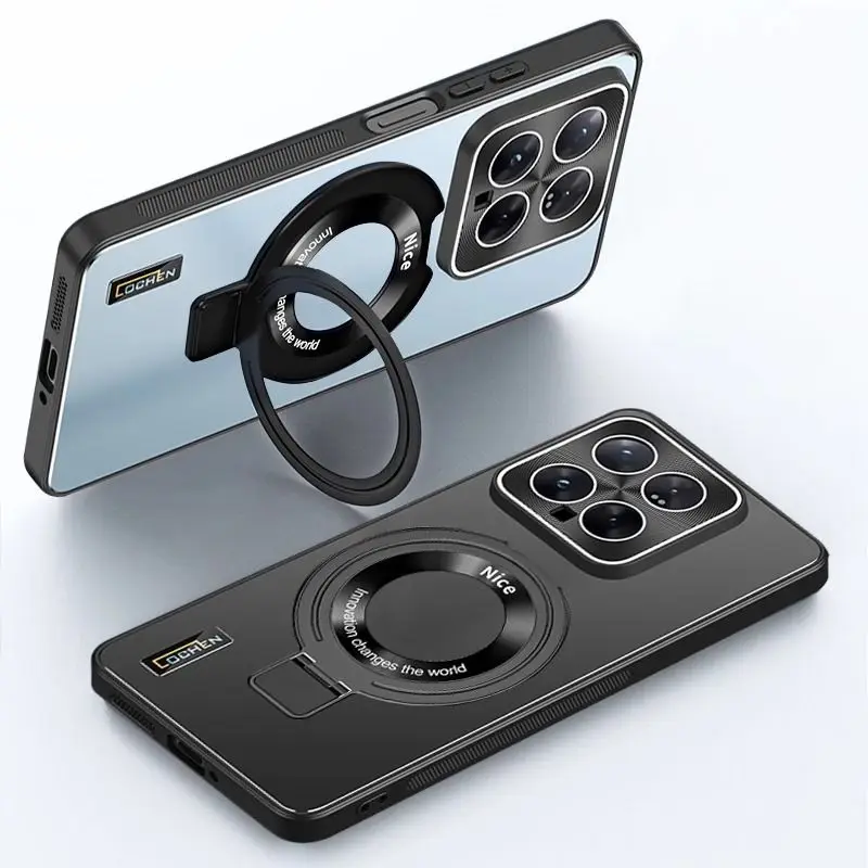 For Funda Xiaomi 14 13T 13 T Pro Ultra xiaomi14 Phone Case metal Magnetic holder Shockproof Magsafe Case cover