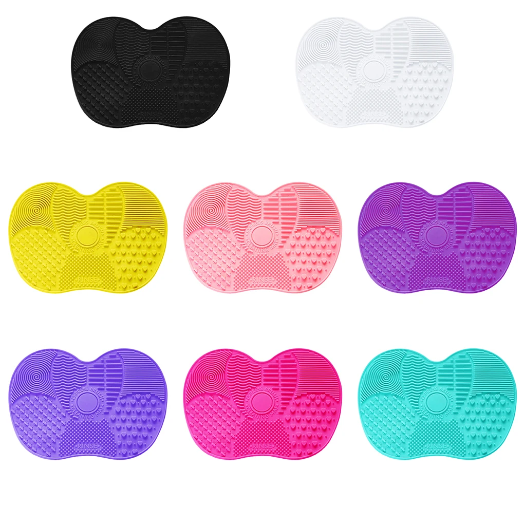 Women Girls Makeup Brush Cleaning Mat Silicone Cosmetic Washing Tool Suction Cups Pad Cleaner images - 6