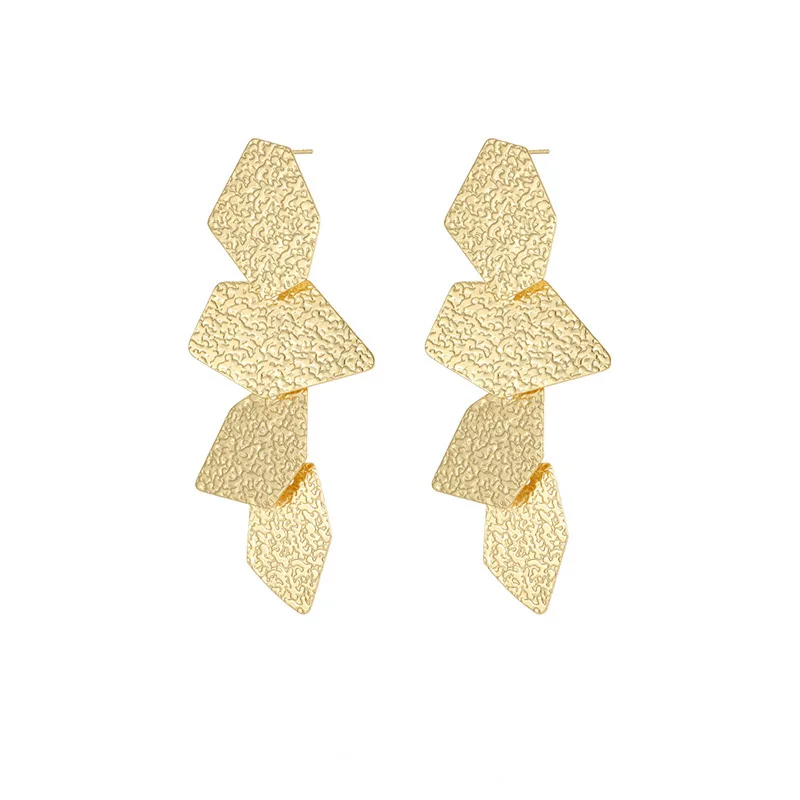 

1pair Gold Plated Irregular Design Tassel Studs 925 Sterling Silver Ear Post Pin Fashion Women CZ Immilation Pearl Earrings