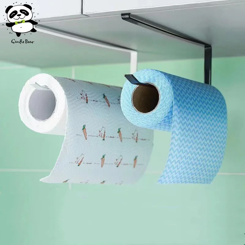 

Держатель для бумажных рулонов, вешалка для полотенец, стеллаж для хранения липкой пленки, стеллаж для ванной комнаты, без пробивки ярких предметов, для кухни