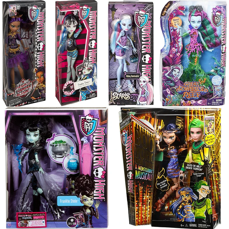 Original Monster High Ghouls Rule Frankie Stein Doll Scaris City of Frights Abbey Bominable Great Scarrier Reef Toys For Girls