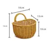 Imitation Rattan Kitchen Storage Basket with Handle Brown Wall Hanging Basket Sundries Organizer Toilet Rack 3