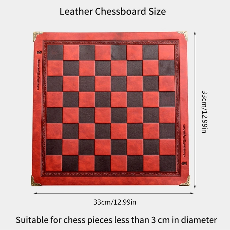 PU Leather Tournament Roll Up Chess Board Chess Rollable Chessboard Lightweight