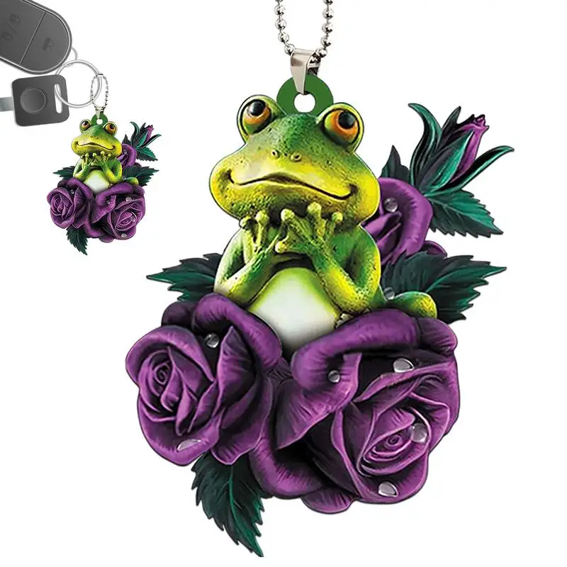 

Frog Keychain Funny Animal Keyring Frog Charm Jewelry Sturdy Acrylic Frog Pendant For Wallet Bag Or Party Bag Fillers