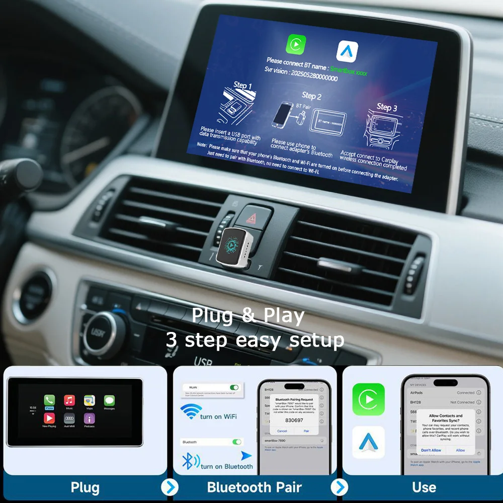 محول لاسلكي تلقائي 2 في 1 بنظام أندرويد، دونجل ذكي...