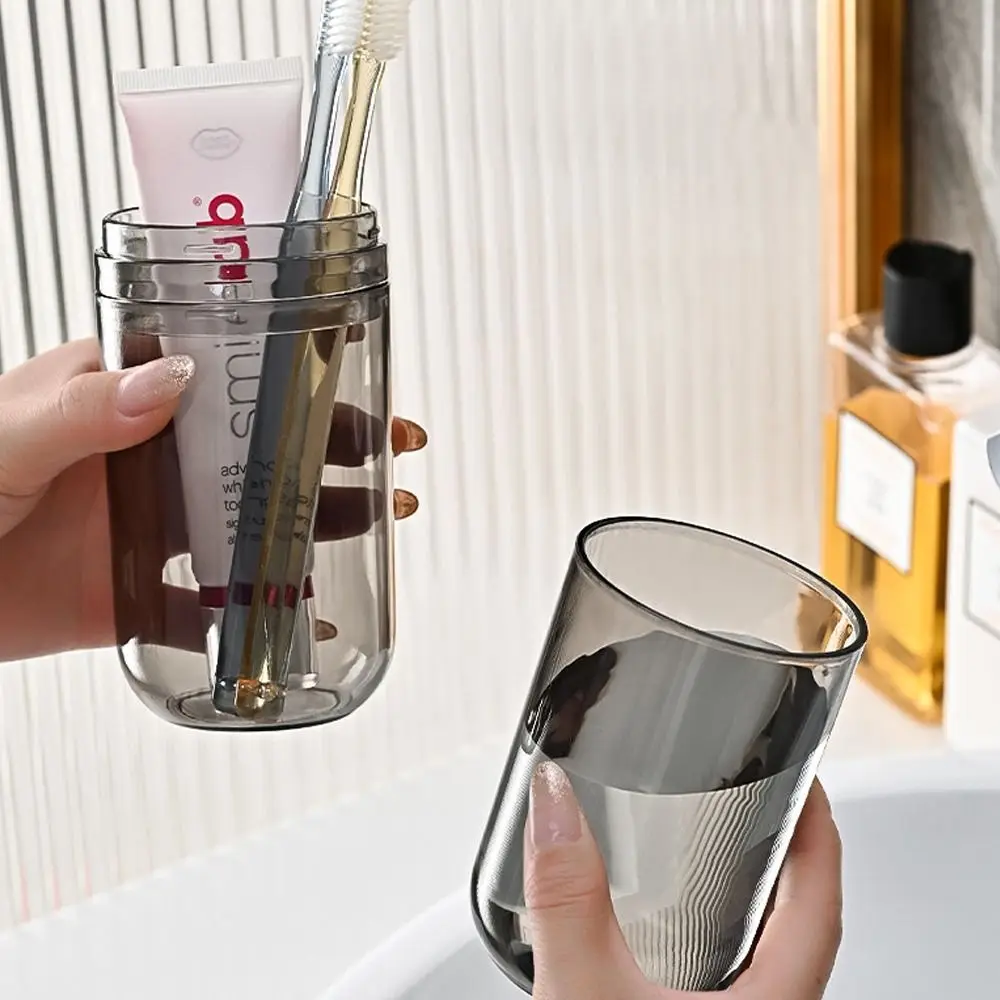 Portable Brushing Cup Toothbrush Storage Case Transparent Toothpaste Box Storage Cup Bathroom Accessories