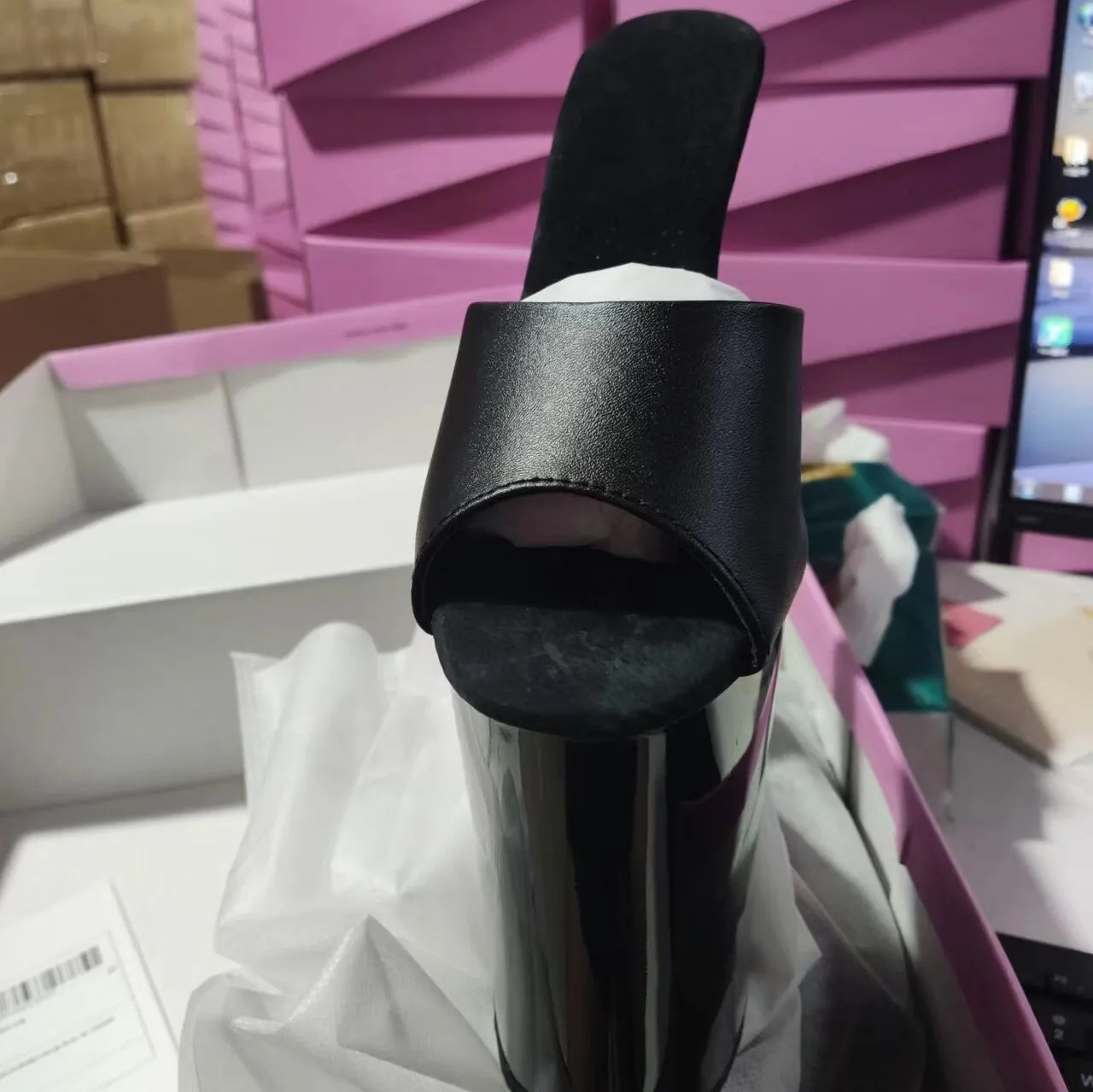 9 inches sexy paint waterproof platform, thin heel shoes 23cm pole dancing model walking dance shoes