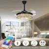 42 Inch Fan Pendant Light Black - Three Color Variable Frequency Band Bluetooth With Remote Control - Us Standard 1