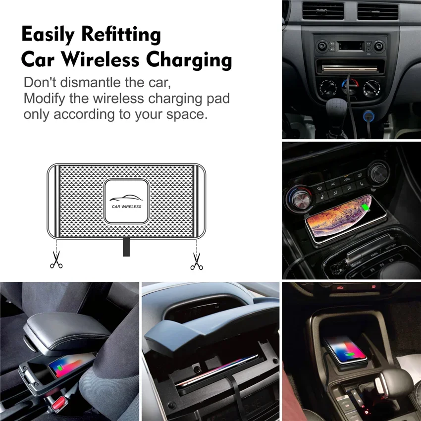 120W Wireless Charger Car Silicone Pad Stand For iPhone15 14 13 12 Xiaomi Samsung Huawei Mobile Phone Fast Car Wireless Charging