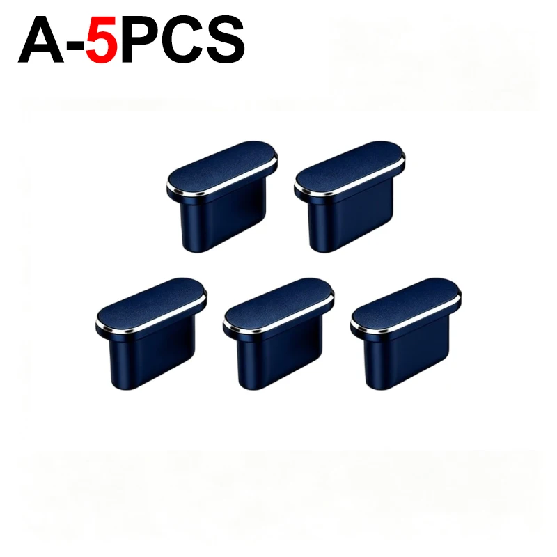 Premium Metal USB Type-C Dust Plug - Charging Port Protector Cover Cap Stopper (1-5 Pack)