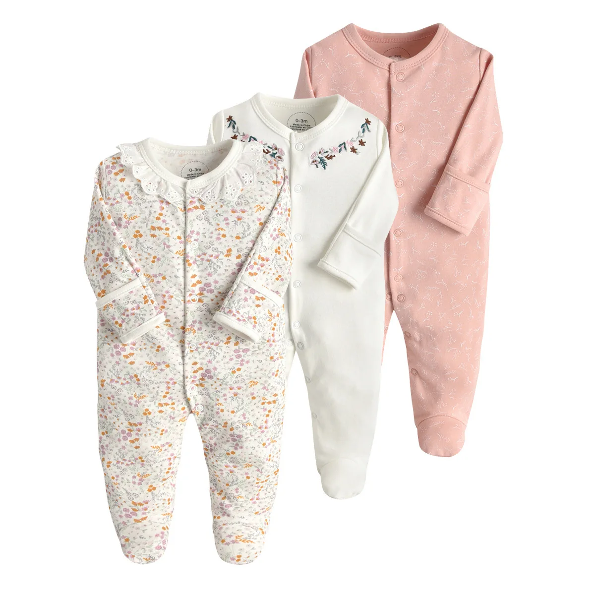 Brand Newborn Babies Clothes Infant Baby Boys Girls Romper Cotton Long Sleeve Pajamas Jumpsuit Toddler Clothes Outfits 3Pcs/Lot