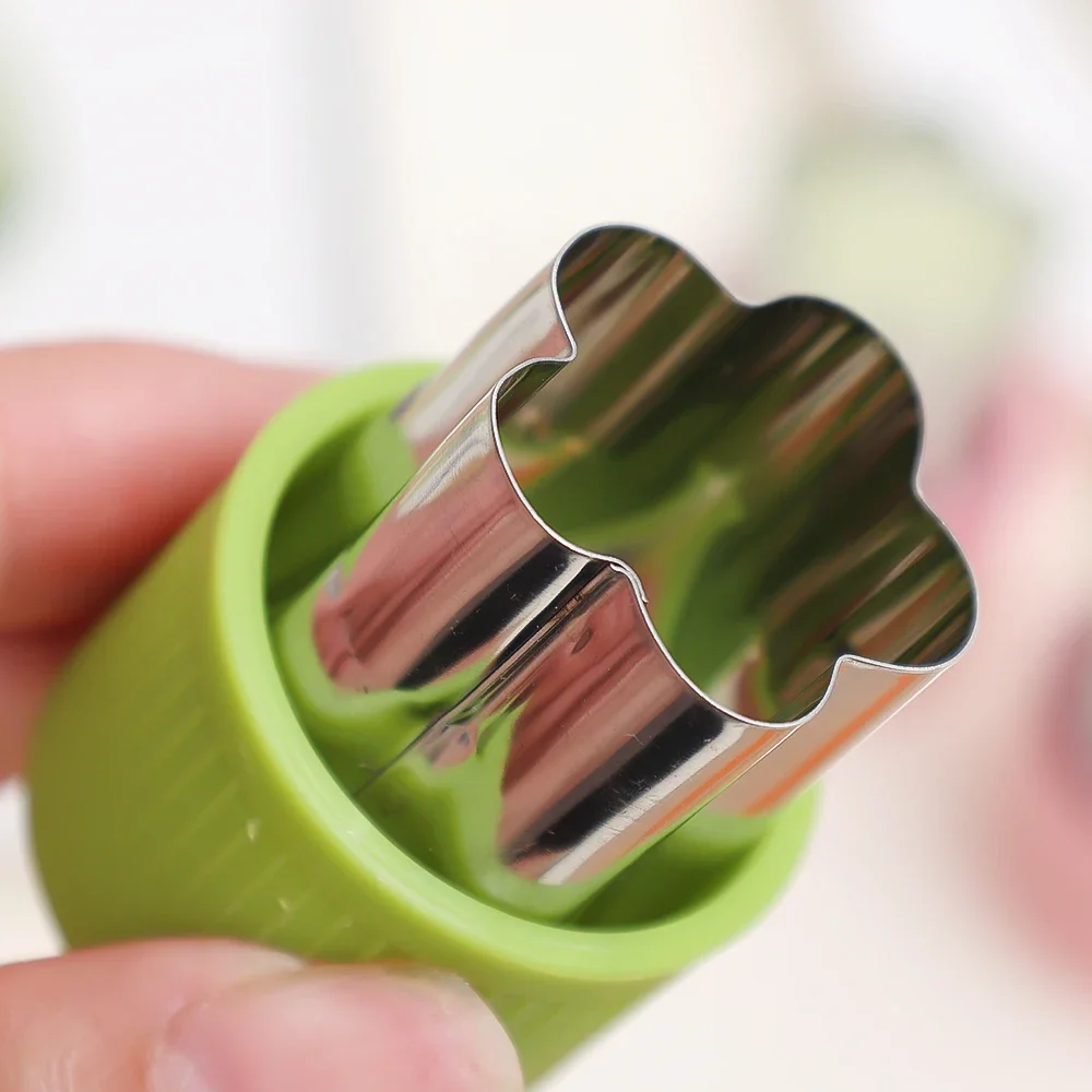 Vegetable slicer fruit slicer 6/3PCS Vegetables fruit embossing cutting mold Star heart flower shape stainless steel cutter plastic handle kitchen gadgets